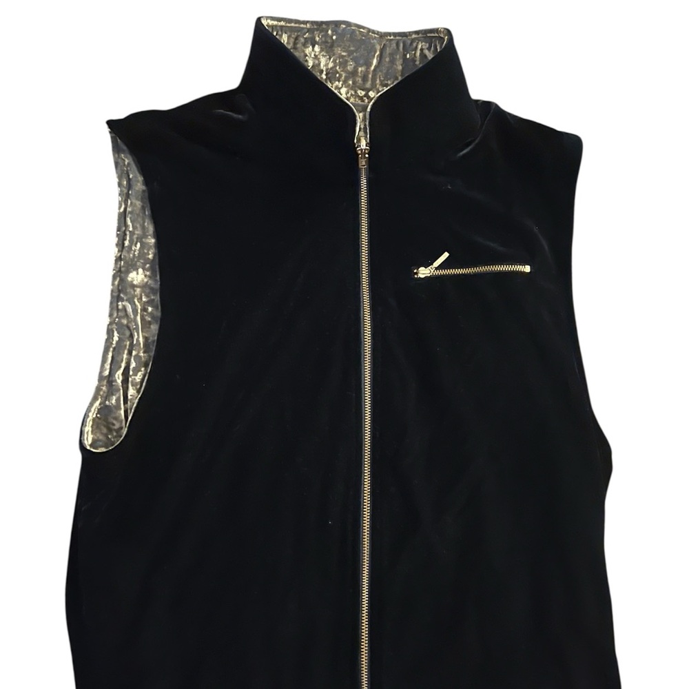 Skea Reversible Black Sleeveless Vest with Gold Accents